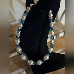 Pearls Austrian Crystals and 925 Sterling Silver